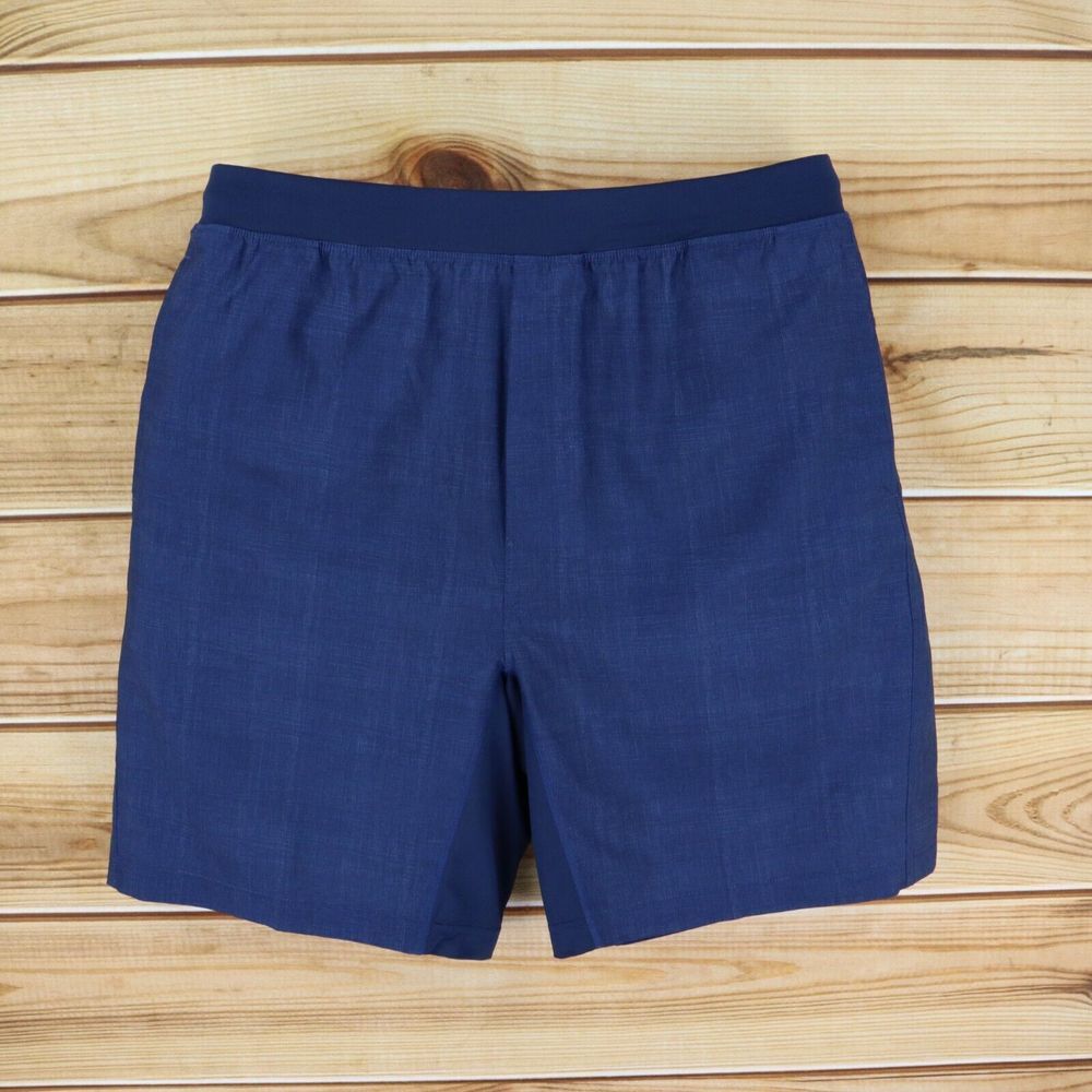 Gaiam Activewear Shorts Womens‎ Size XL Blue Heathered Pockets COMFORT WAISTBAND